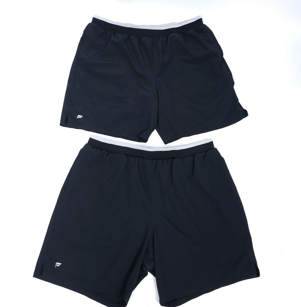 Fabletics Shorts Mens XXL Black Performance Stretch Lined Pockets Lot Of 2